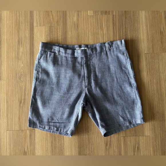 Frescobol Carioca Other - Frescobol Carioca Shorts Blue Linen Cotton Mens 36 Preppy Golf Casual